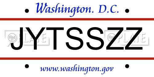 JYTSSZZ District Of Columbia License Plate