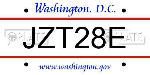 JZT28E District Of Columbia License Plate