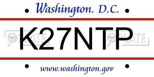 K27NTP District Of Columbia License Plate