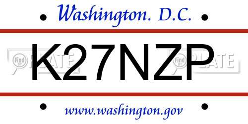 K27NZP District Of Columbia License Plate