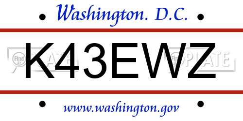 K43EWZ District Of Columbia License Plate
