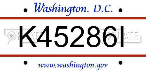 K45286I District Of Columbia License Plate