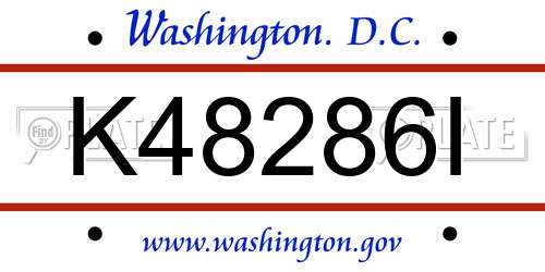 K48286I District Of Columbia License Plate