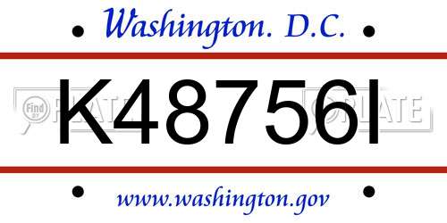 K48756I District Of Columbia License Plate