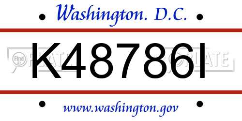 K48786I District Of Columbia License Plate