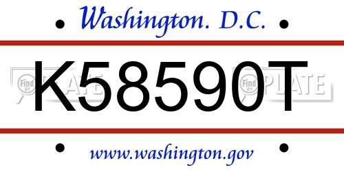 K58590T District Of Columbia License Plate