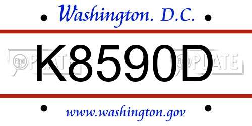 K8590D District Of Columbia License Plate