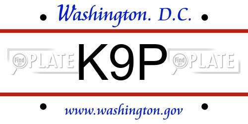 K9P District Of Columbia License Plate