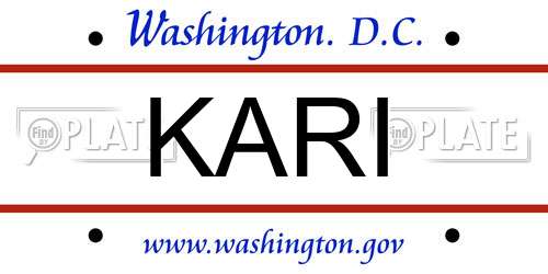 KARI District Of Columbia License Plate
