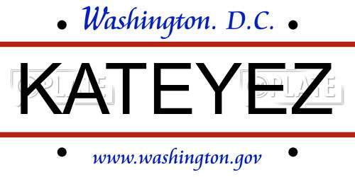 KATEYEZ District Of Columbia License Plate