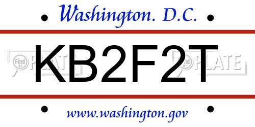 KB2F2T District Of Columbia License Plate