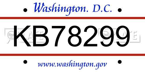 KB78299 District Of Columbia License Plate