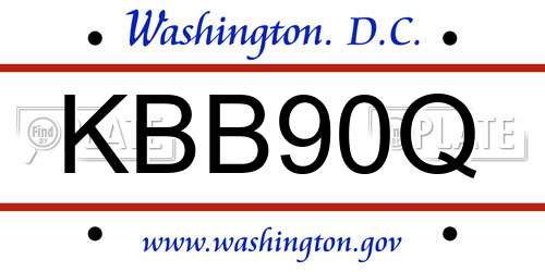 KBB90Q District Of Columbia License Plate