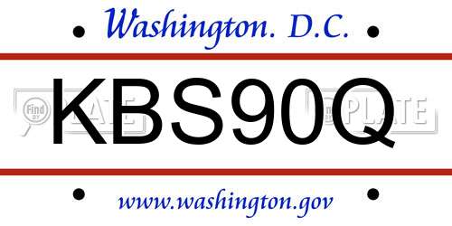 KBS90Q District Of Columbia License Plate