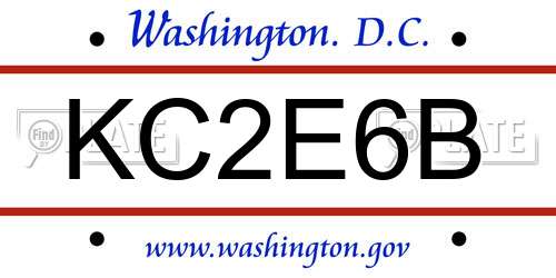 KC2E6B District Of Columbia License Plate