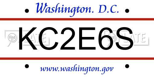 KC2E6S District Of Columbia License Plate