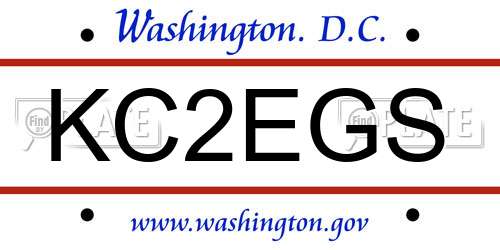 KC2EGS District Of Columbia License Plate