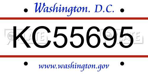 KC55695 District Of Columbia License Plate