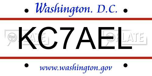 KC7AEL District Of Columbia License Plate