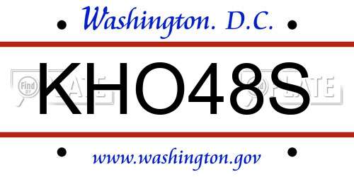 KHO48S District Of Columbia License Plate