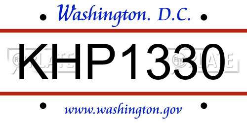 KHP1330 District Of Columbia License Plate