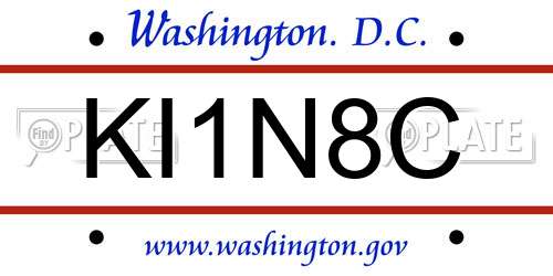 KI1N8C District Of Columbia License Plate