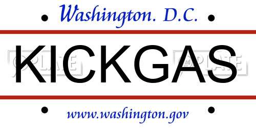 KICKGAS District Of Columbia License Plate