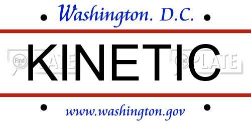 KINETIC District Of Columbia License Plate