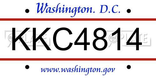 KKC4814 District Of Columbia License Plate