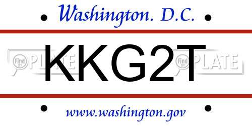 KKG2T District Of Columbia License Plate