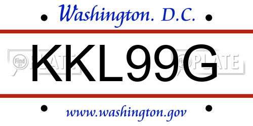 KKL99G District Of Columbia License Plate