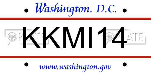 KKMI14 District Of Columbia License Plate