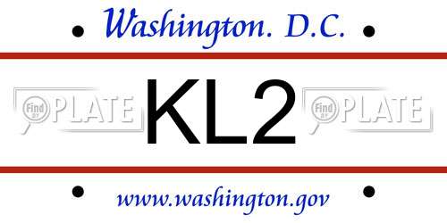 KL2 District Of Columbia License Plate