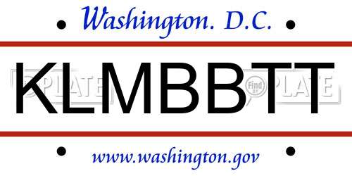 KLMBBTT District Of Columbia License Plate