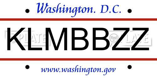 KLMBBZZ District Of Columbia License Plate