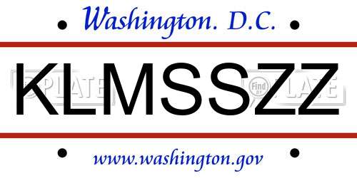 KLMSSZZ District Of Columbia License Plate