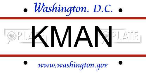 KMAN District Of Columbia License Plate
