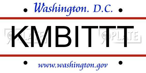 KMBITTT District Of Columbia License Plate