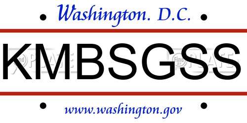 KMBSGSS District Of Columbia License Plate