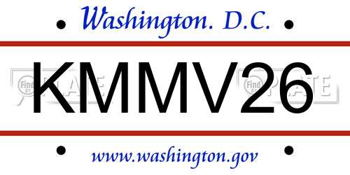KMMV26 District Of Columbia License Plate