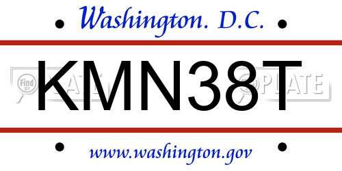 KMN38T District Of Columbia License Plate
