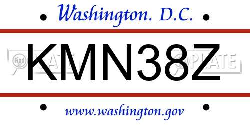 KMN38Z District Of Columbia License Plate