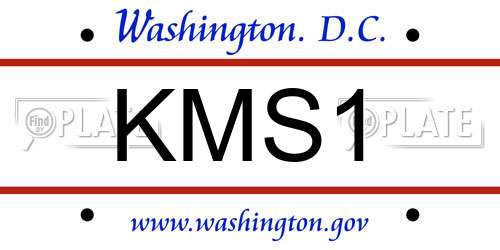 KMS1 District Of Columbia License Plate