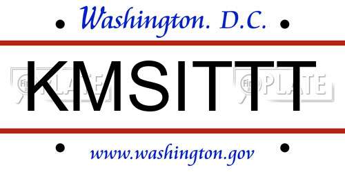 KMSITTT District Of Columbia License Plate