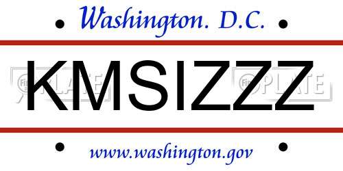 KMSIZZZ District Of Columbia License Plate