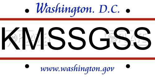KMSSGSS District Of Columbia License Plate