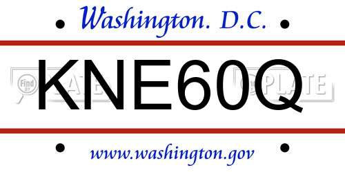 KNE60Q District Of Columbia License Plate