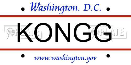 KONGG District Of Columbia License Plate