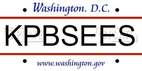 KPBSEES District Of Columbia License Plate