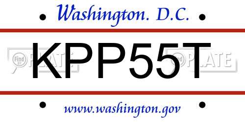 KPP55T District Of Columbia License Plate